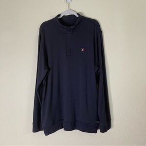 Travis Mathew Mens navy 1/4 zip fleece sweatshirt with pockets XL
